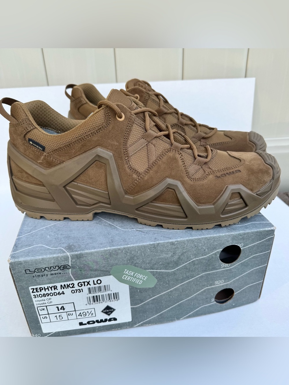 LOWA Zephyr MK2 GTX LO Coyote Gore-Tex Tactical Shoes Men’s 15 NIB